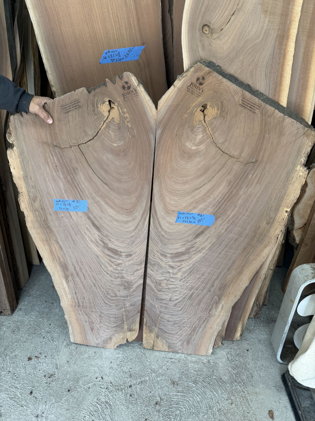 Slab and lumber available at John's Urban Timber, Whitmore Lake MI